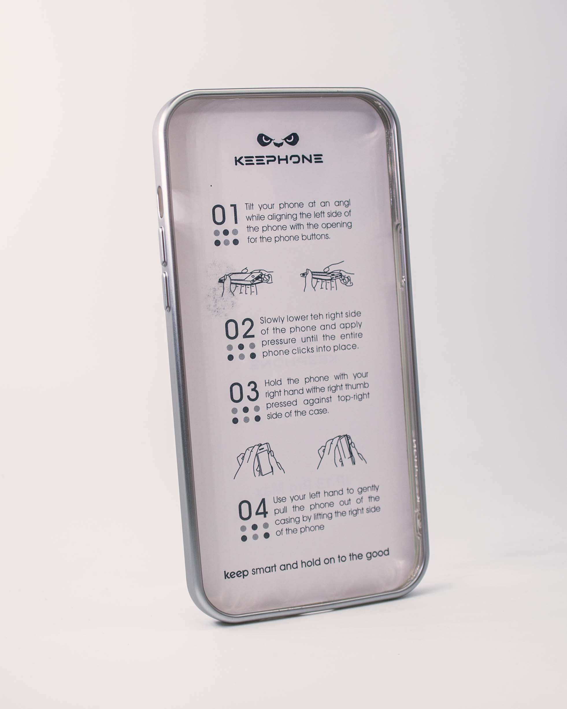 Чехол KeepHone iPhone 13 Pro Max матовый с защитной линзой, серебро