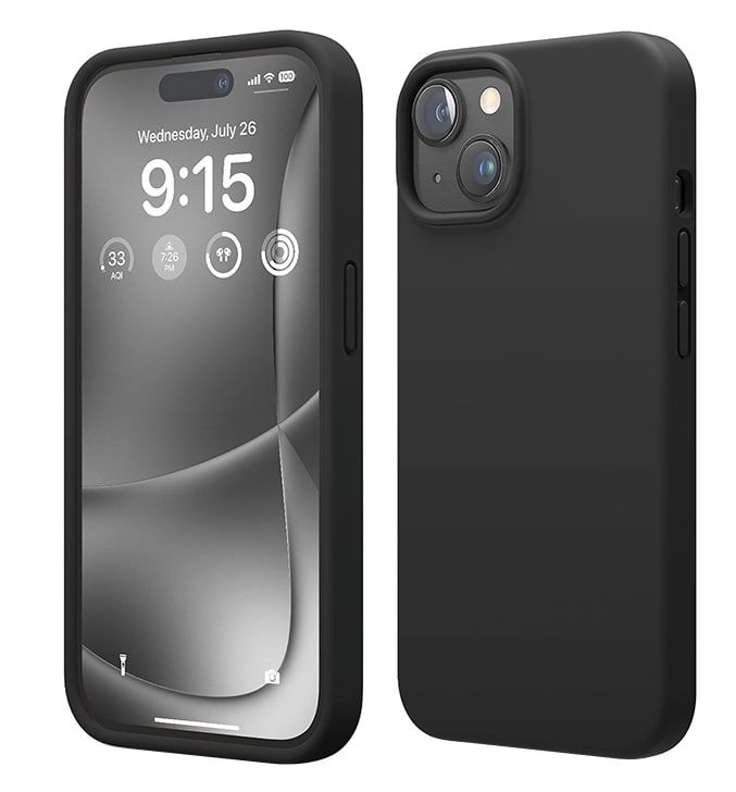 Чехол силиконовый гладкий Soft Touch iPhone 15, черный №18