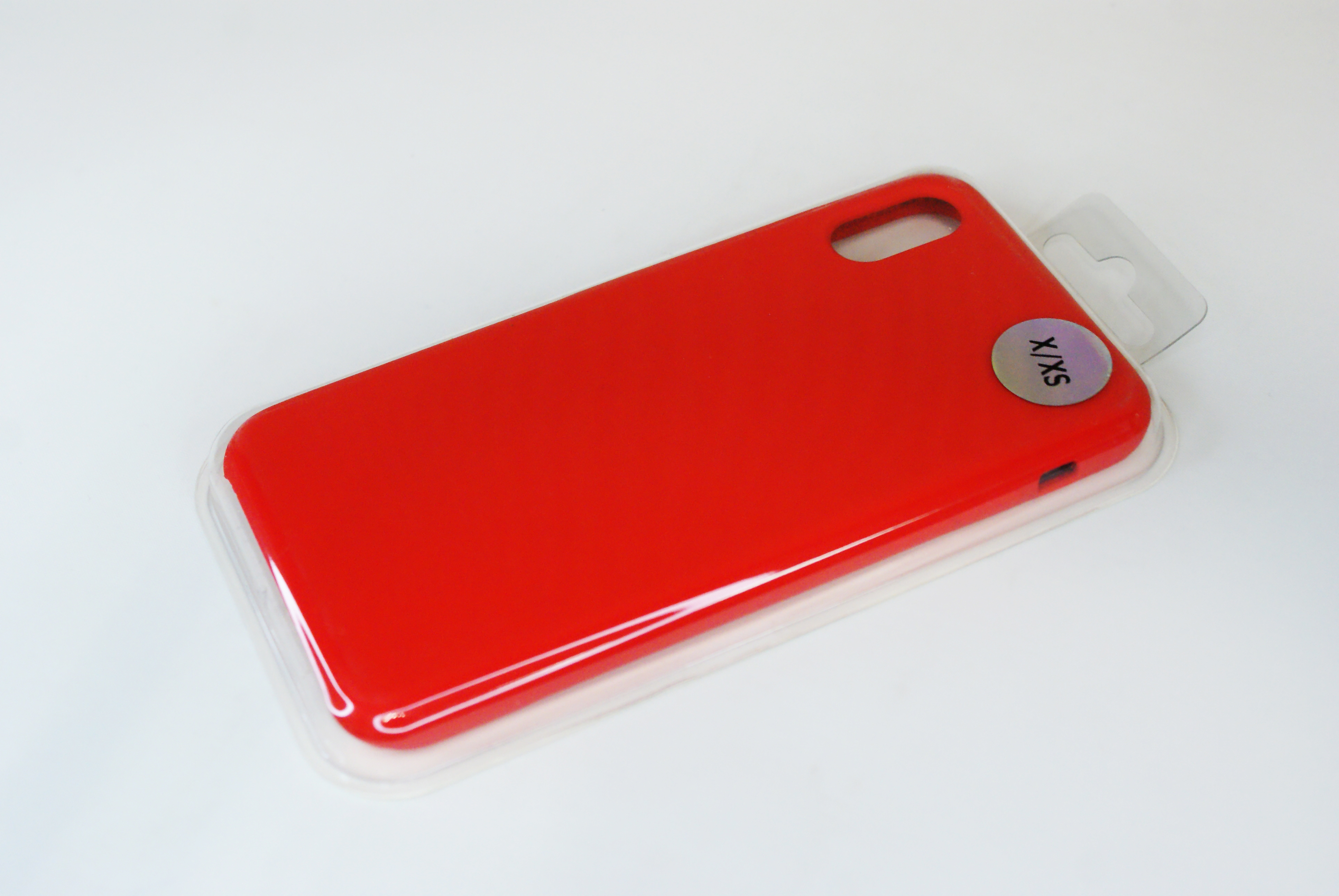 Чехол силиконовый гладкий Soft Touch iPhone X/ XS, красный (без логотипа)