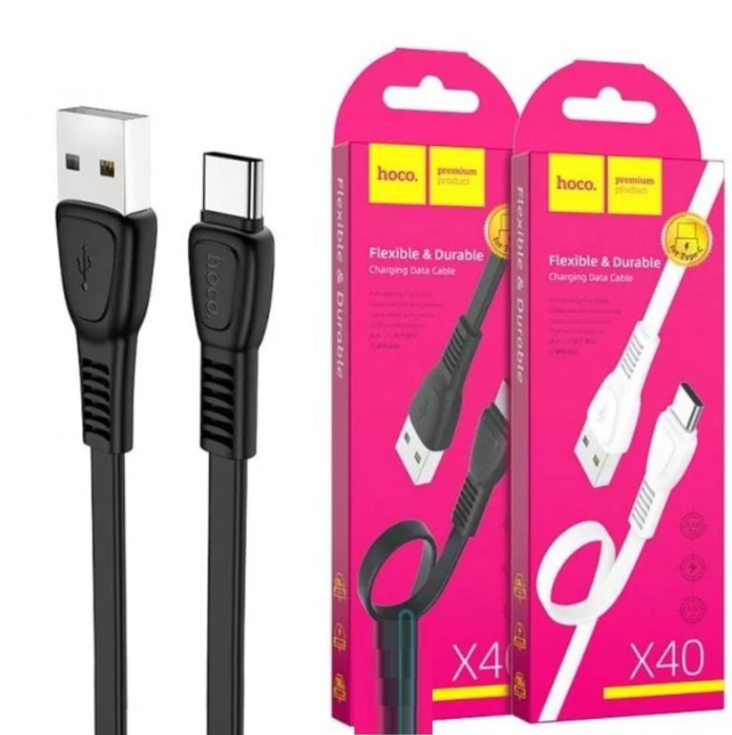 USB кабель Type-C HOCO X40 Noah (100см. 2.4A), черный