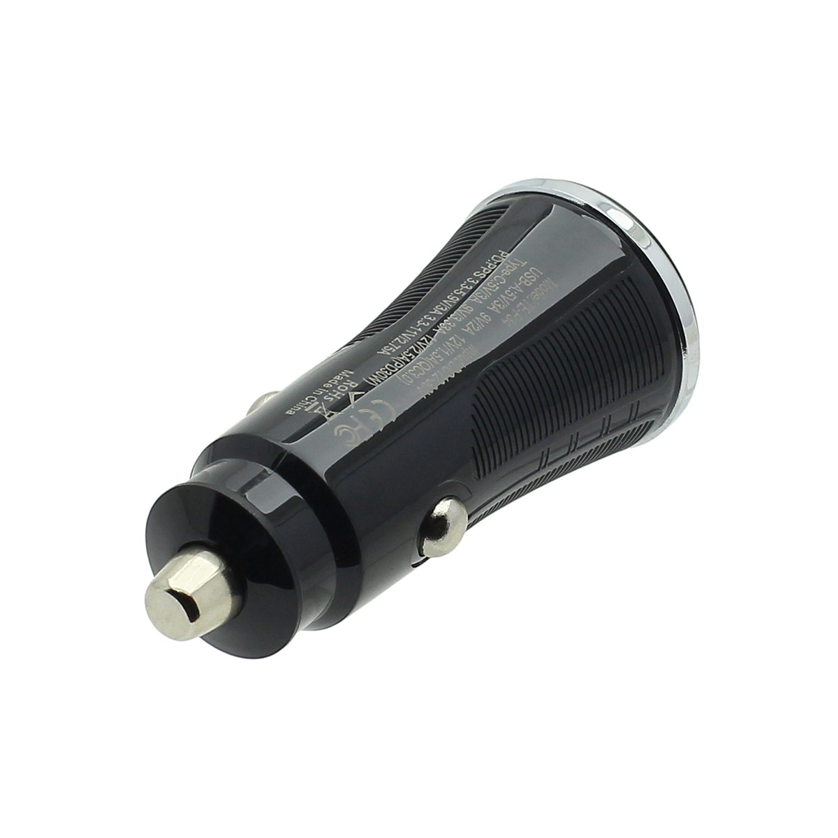 Автомобильный адаптер USB + USB-C 48W (PD30W/QC18W) P34 цвет черный