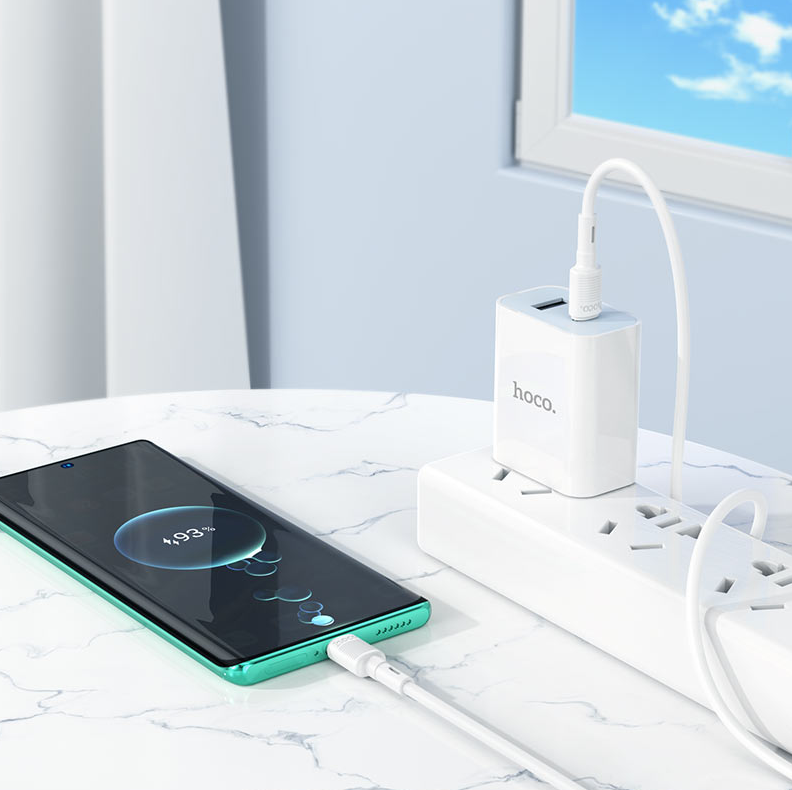 USB-C кабель HOCO X83 Victory 60W Type-С to Type-С (100см), белый