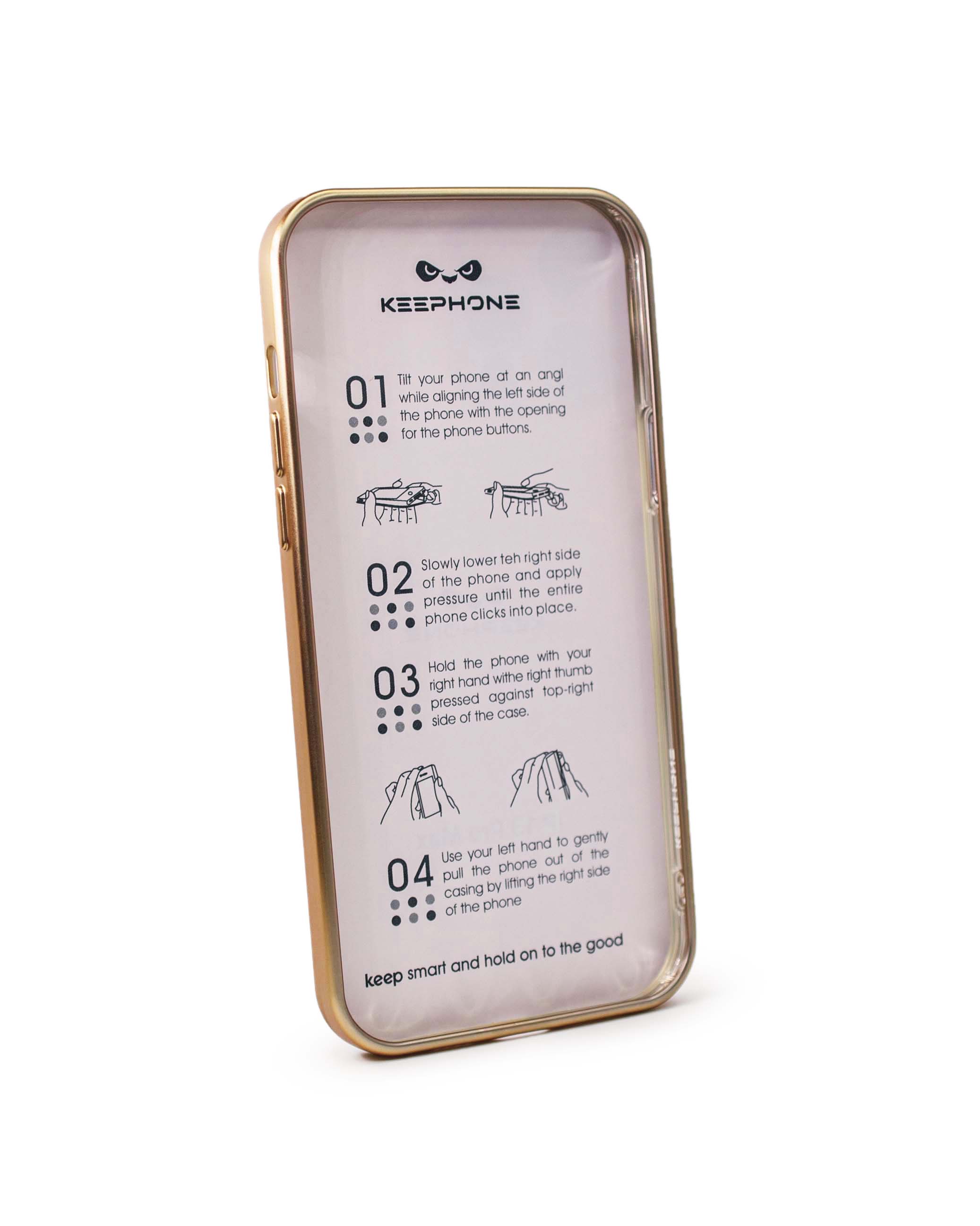 Чехол KeepHone iPhone 13 Pro Max с защитной линзой, золото