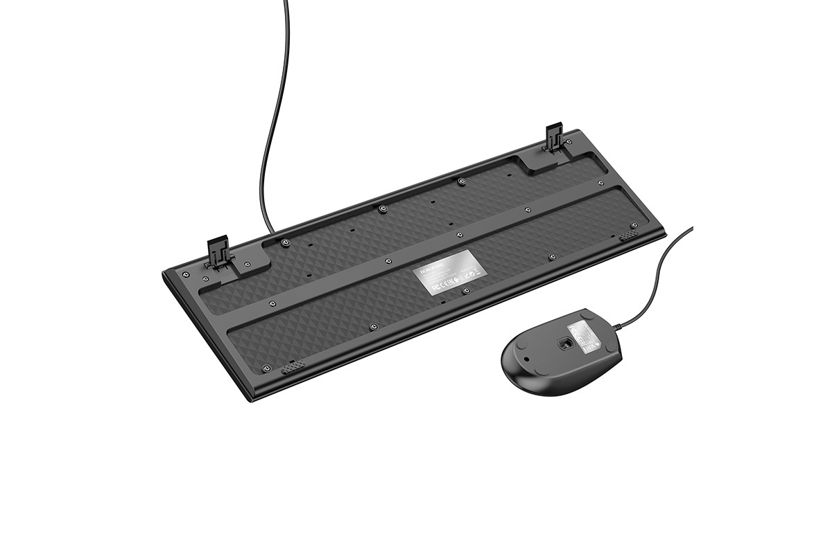 Компелект клавиатура проводная и мышь проводная BOROFONE BG6, черный