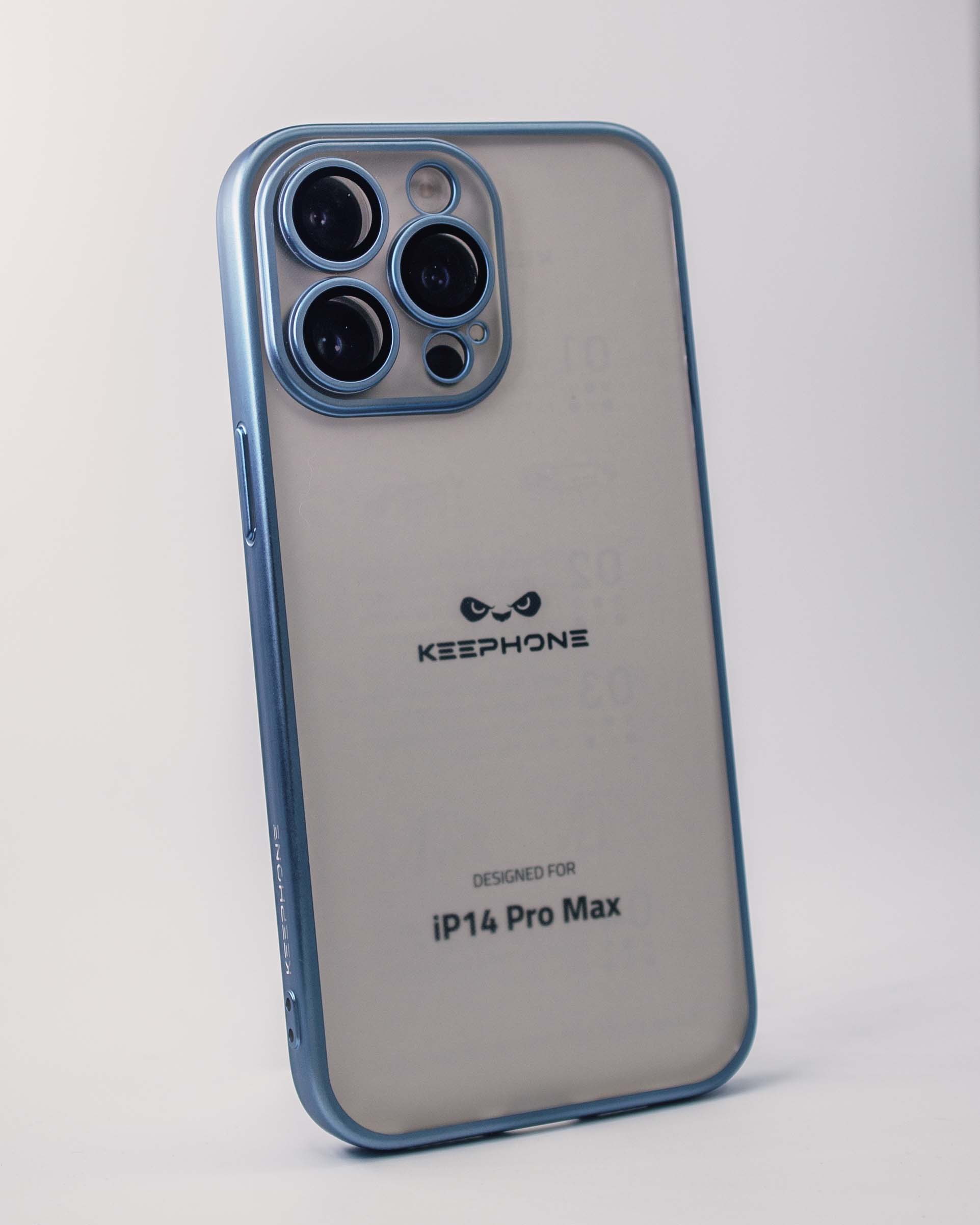 Чехол KeepHone iPhone 14 Pro Max с защитной линзой, голубой