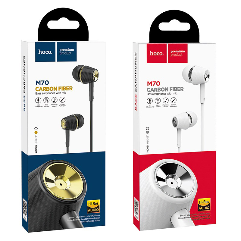 Наушники HOCO M70 Graceful universal earphones with mic., черные