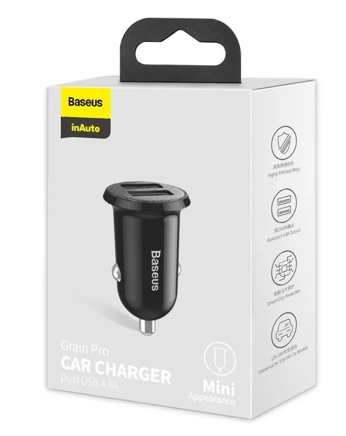 АЗУ Baseus Grain Pro (USB) (4.8A) (Черный)