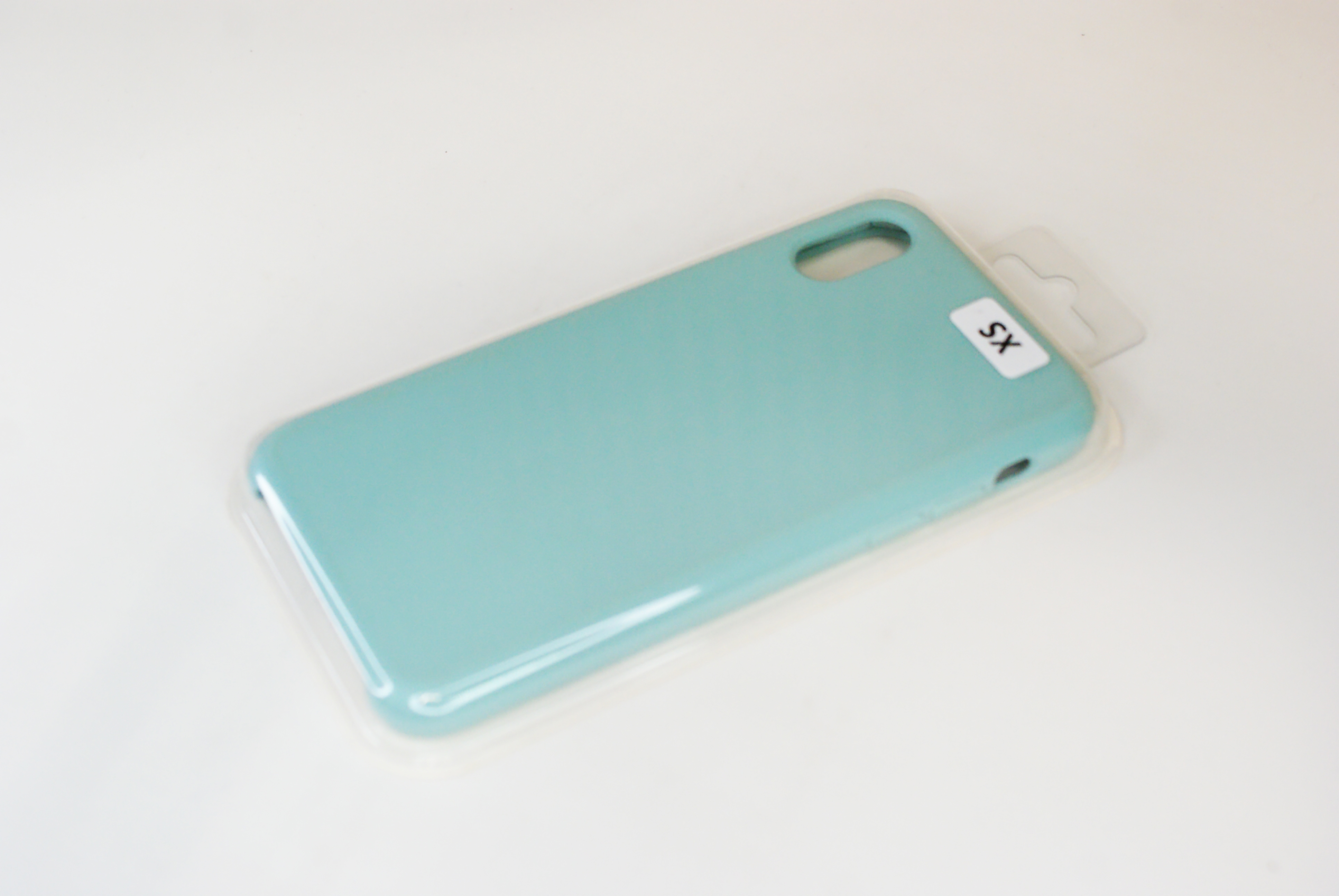 Чехол силиконовый гладкий Soft Touch iPhone X/ XS, мятный (без логотипа)