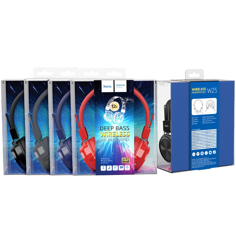 Беспроводные внешние наушники HOCO W25 Promise wireless headphones, красные