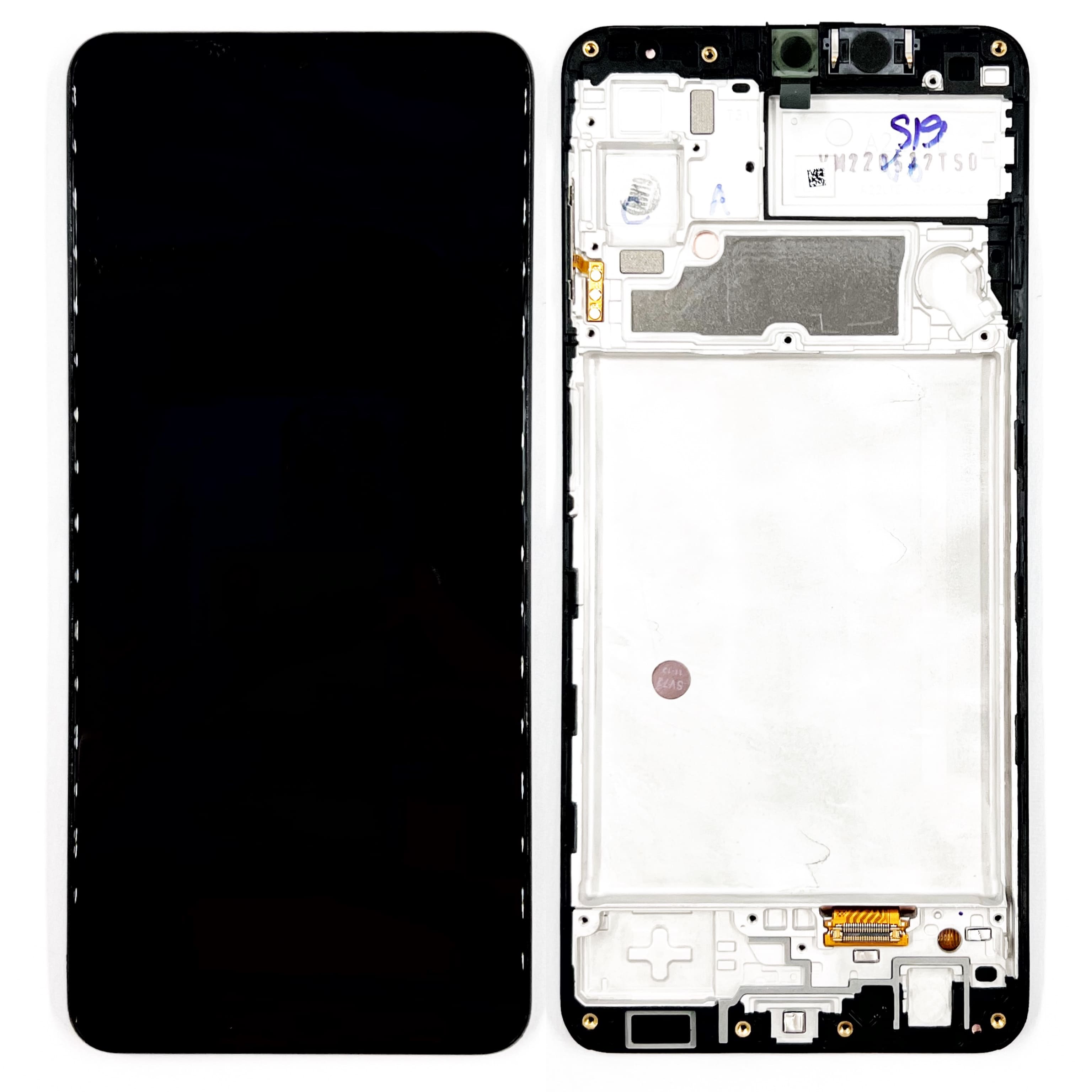 Дисплей Samsung A225F Galaxy A22 в сборе с тачскрином и рамкой, Черный (OR100%)