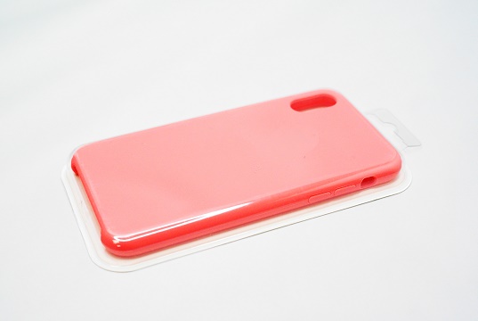 Чехол силиконовый гладкий Soft Touch iPhone X/ XS, ярко-розовый №29