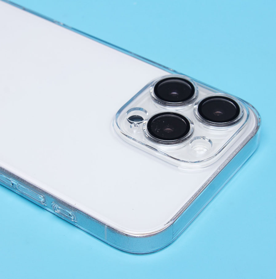 Чехол iPhone 16 Pro Max с защитной линзой, прозрачный