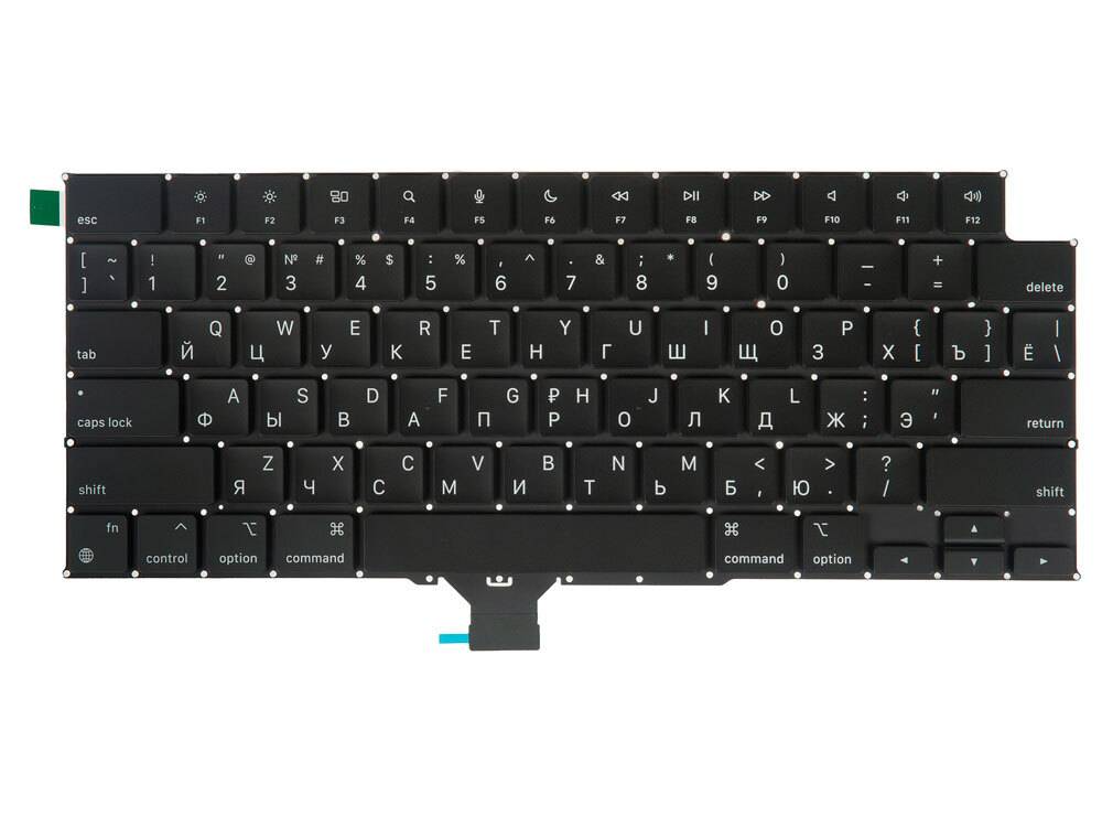 Клавиатура для MacBook Pro 14"/16" A2442/A2485/A2779/A2780 (2021-2023) Прямой Enter (ANSI) RUS (Org)
