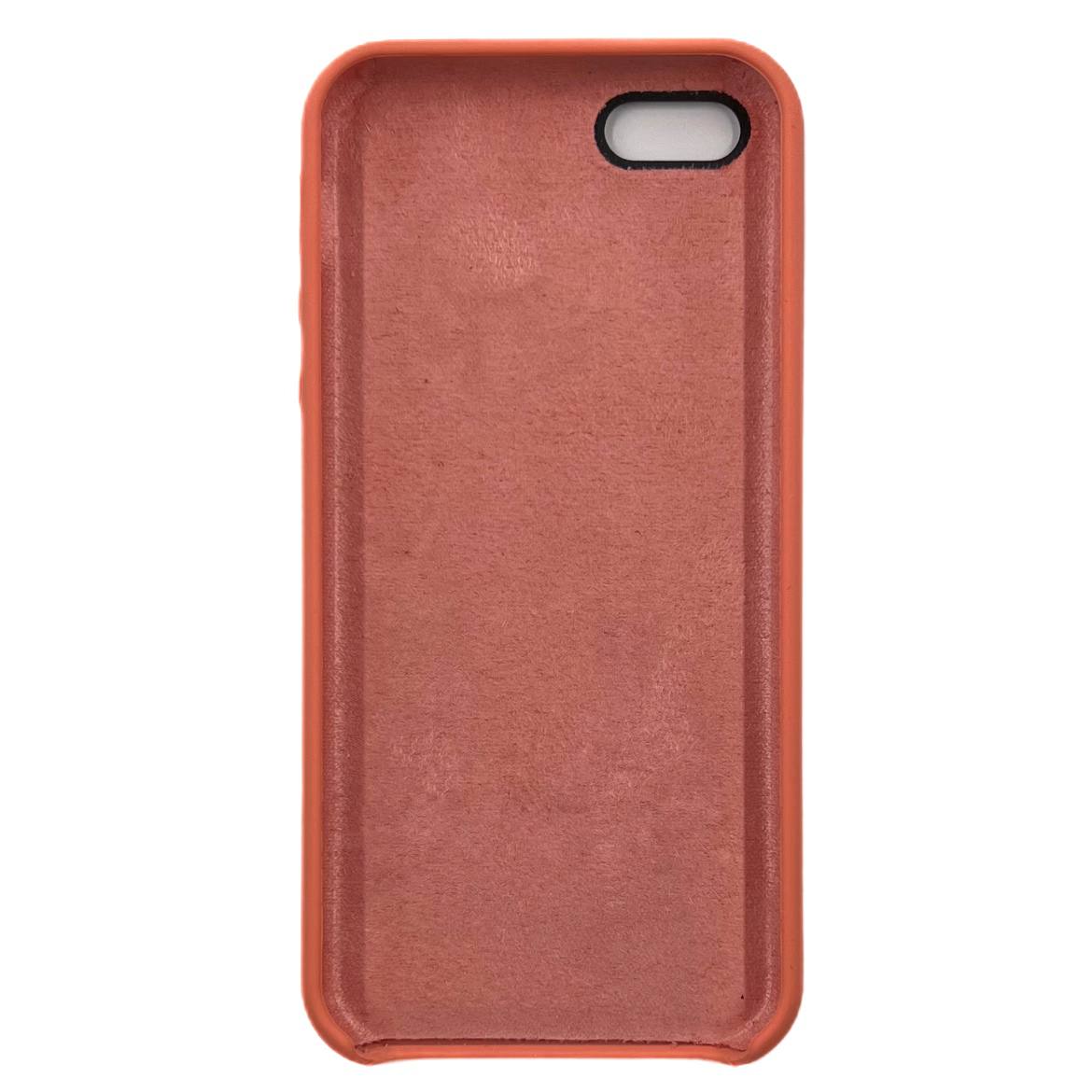 Чехол силиконовый гладкий Soft Touch iPhone 5/ 5S/ SE, кораллово-оранжевый №42