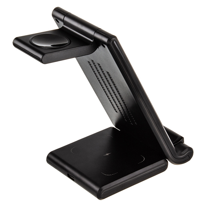 Беспроводное зарядное устройство WALKER WH-53 18W+QC3.0 charger 3 в 1, черный