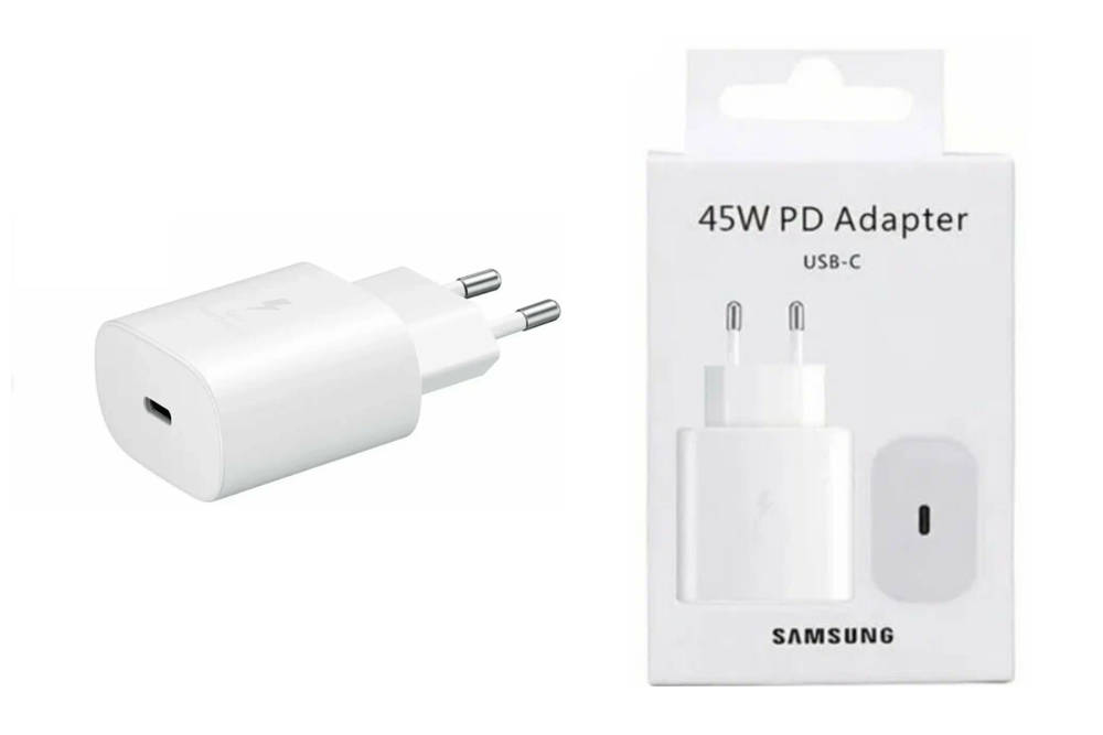 Сетевой адаптер для Samsung 45W USB-C, Orig, белый (упаковка)