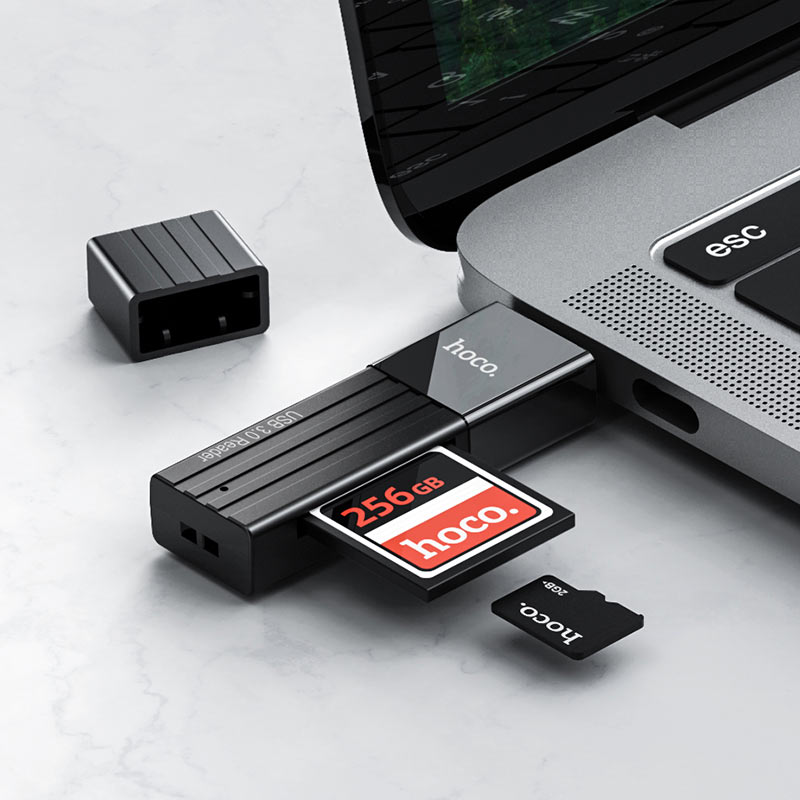 Card-Reader HOCO HB20 Mindful 2-в-1 USB3.0, USB - TF/SD, черный