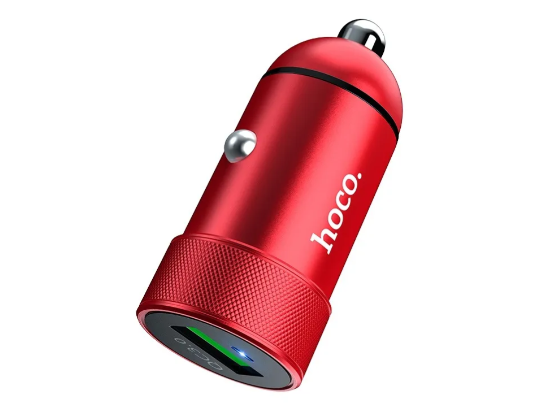 Автомобильный адаптер HOCO Z32 Speed Up single port QC3.0, красный