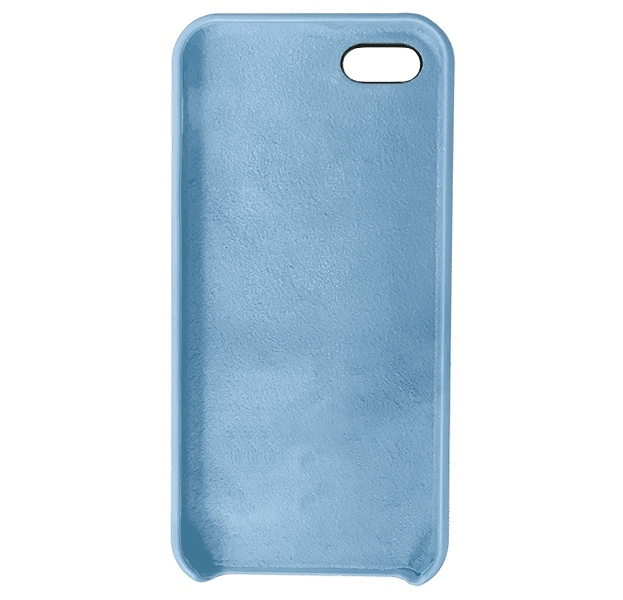 Чехол силиконовый гладкий Soft Touch iPhone 5/ 5S/ SE, голубой (без логотипа)