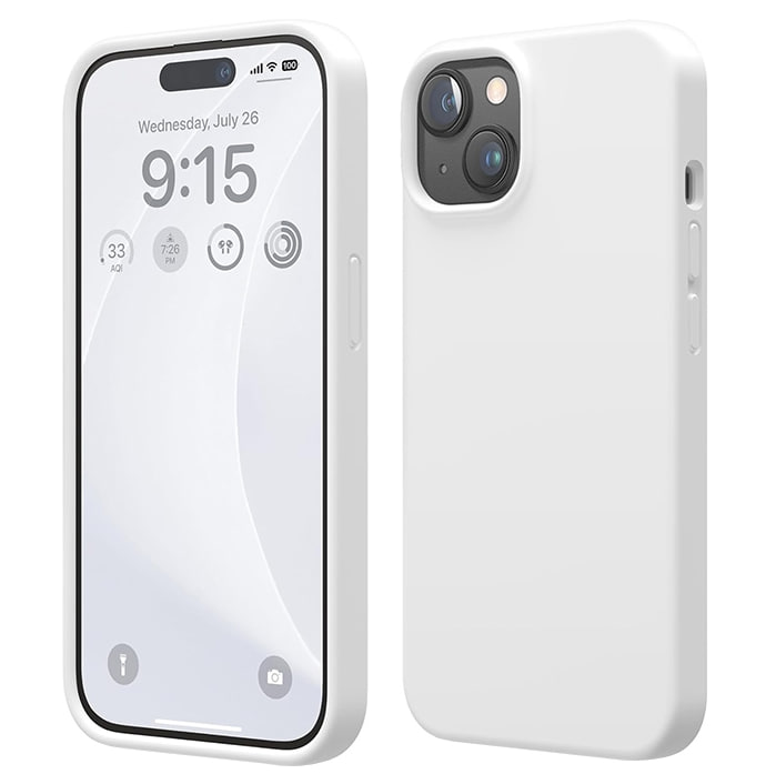 Чехол силиконовый гладкий Soft Touch iPhone 15, белый №9