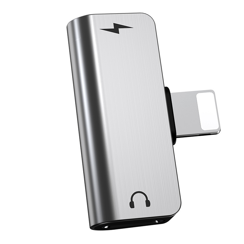 Переходник HOCO LS24 Apple Lightning digital audio converter, серый