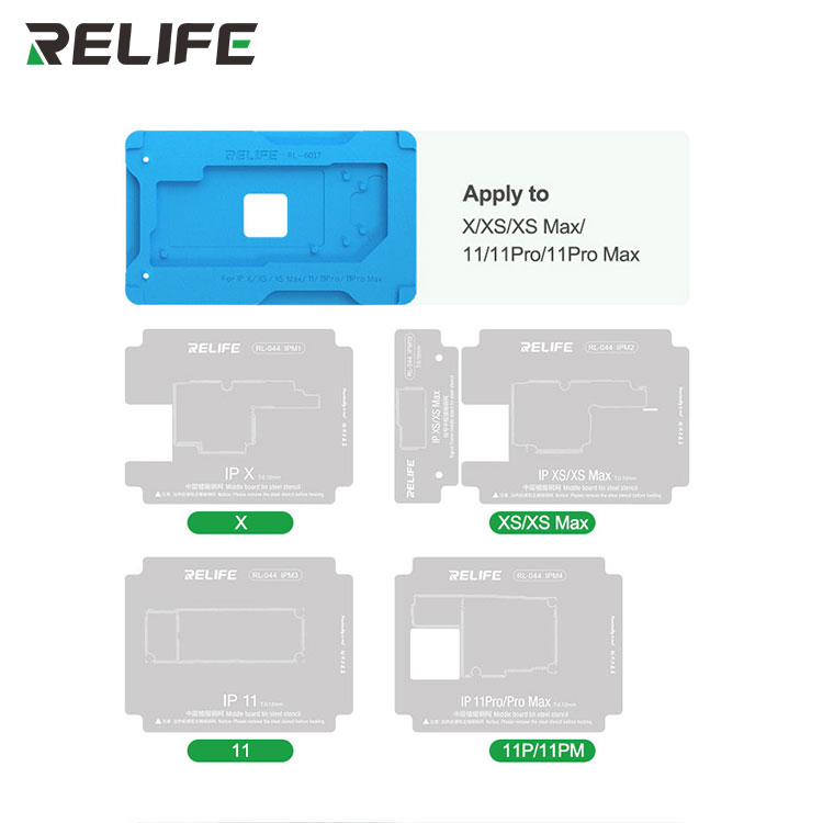 Набор платформ для реболлинга материнской платы с трафаретом RELIFE RL-601T 14 в 1