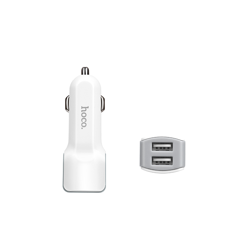 Автомобильный адаптер HOCO Z23 2 USB (2400mAh) с кабелем Lightning