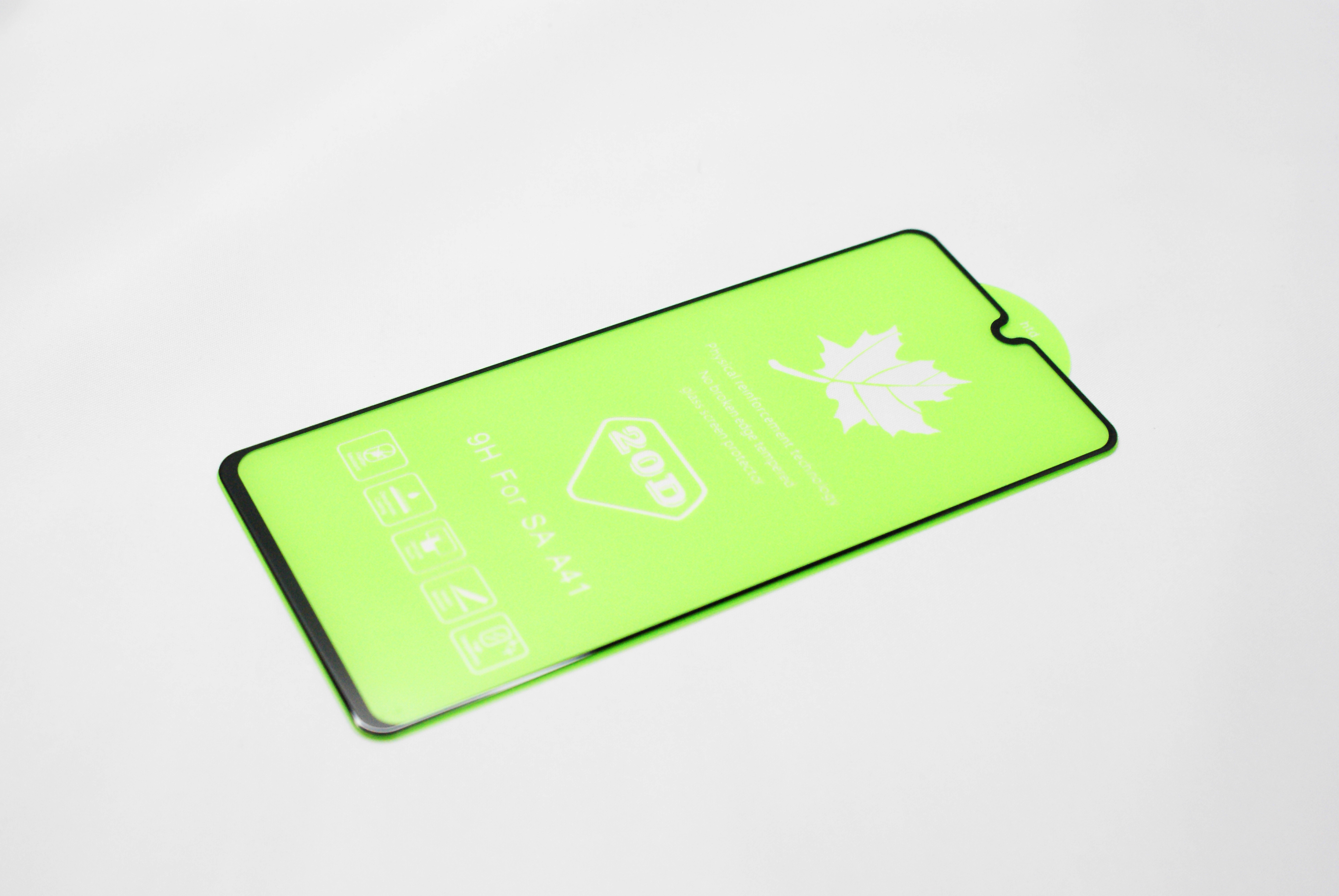 Защитное стекло Samsung A41 SM-A415 11D, черное (упаковка)