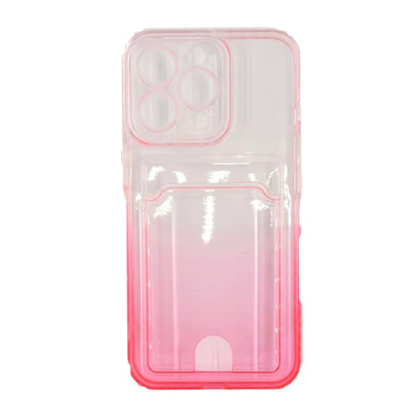 Чехол силиконовый с визитницей iPhone 13 Pro, розовый (01)