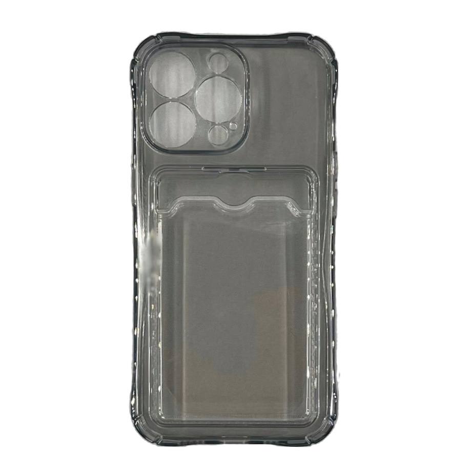 Чехол силиконовый с визитницей iPhone 13 Pro, черный