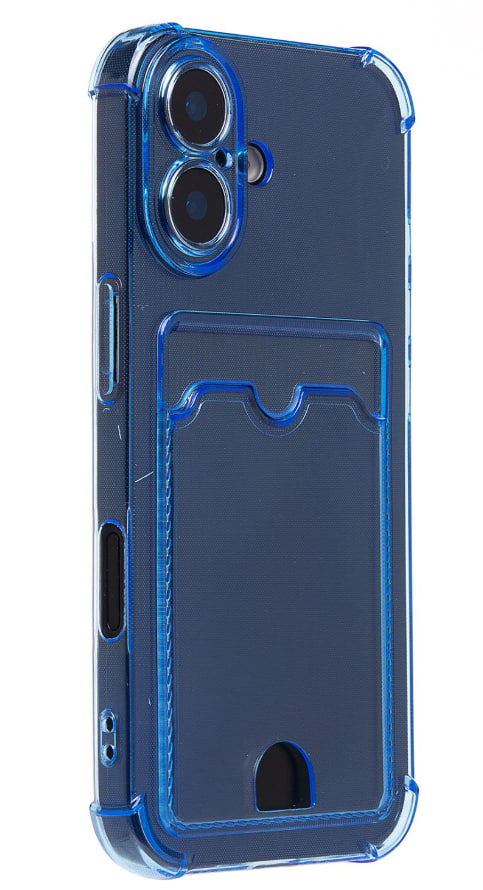 Чехол силиконовый с визитницей для iPhone 17, темно-синий