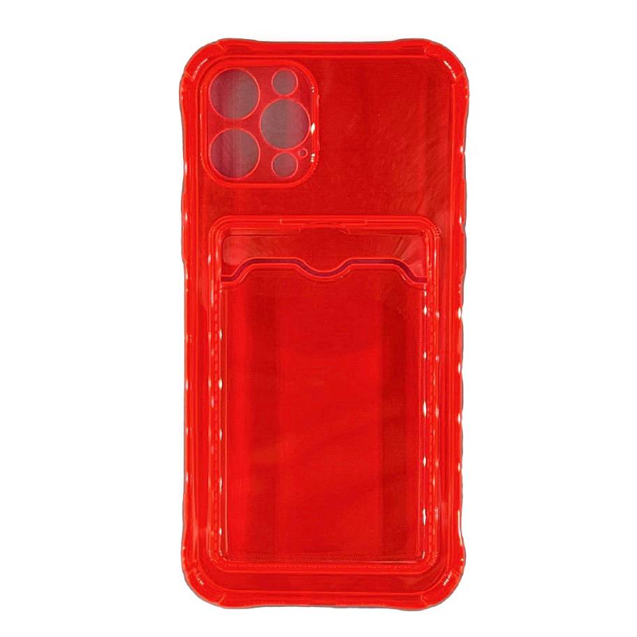 Чехол силиконовый с визитницей iPhone 12/ 12 Pro, розовый
