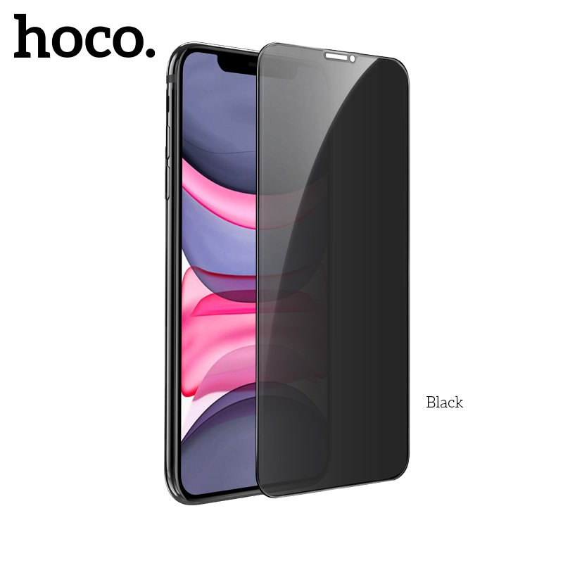 Защитное стекло iPhone XR/ 11 HOCO G15 Anti-spy с черной рамкой