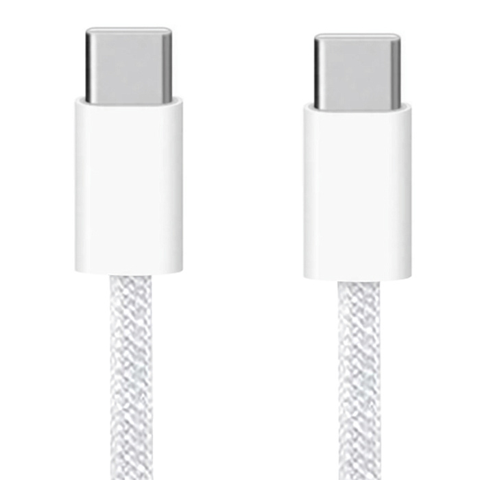 USB кабель Type-C-Type-C WALKER C860, 65W, PD, нейлон (100см), белый