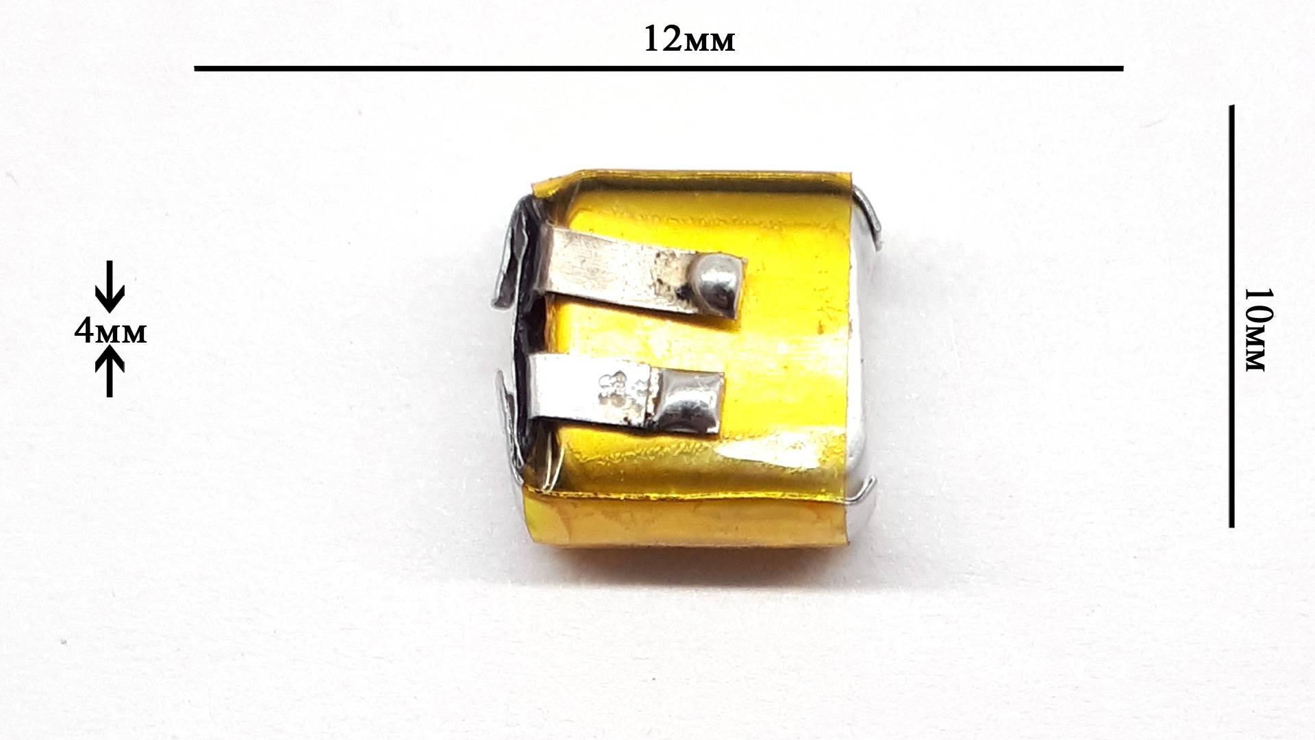 АКБ универсальная на проводах 12/ 10/ 4 мм (3.7V, 50 mAh) (для TWS наушников)