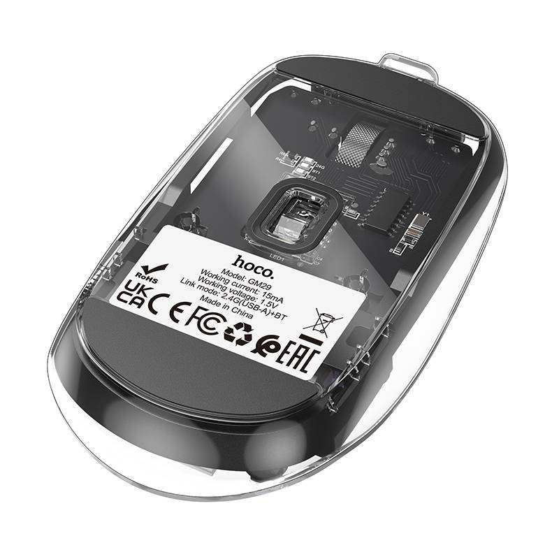 Мышь компьютерная беспроводная HOCO GM29 Mysterious dual-mode silent wireless mouse (USB, 2.4ГГц+ВТ,
