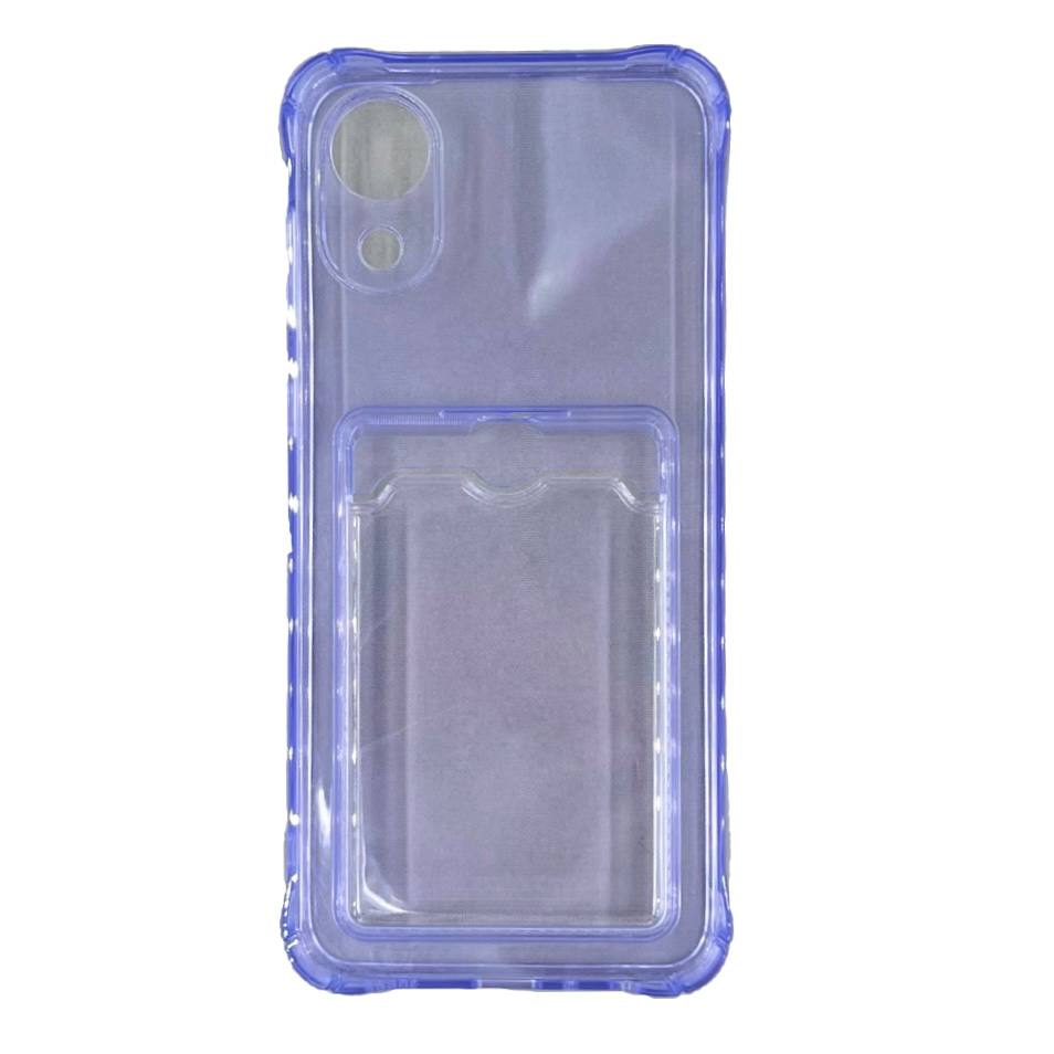 Чехол силиконовый с визитницей Samsung A03 Core SM-A032, фиолетовый