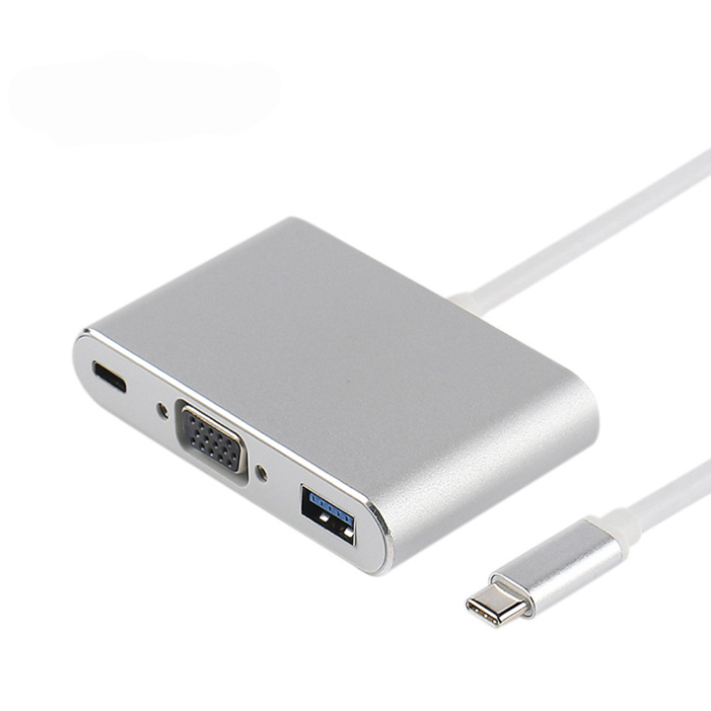 Переходник Орбита OT-AVW55 штекер TYPE-C - гнездо USB 3.0/ VGA/ TYPE-C, 15см