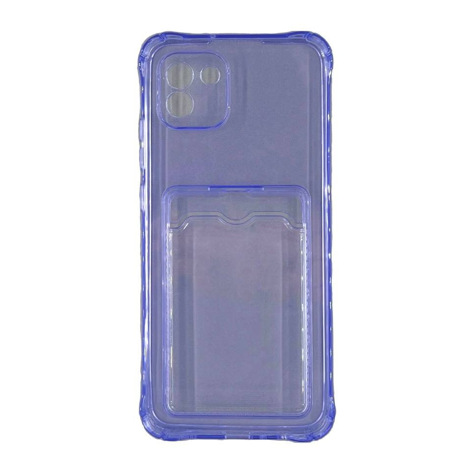 Чехол силиконовый с визитницей Samsung A03 SM-A035, фиолетовый