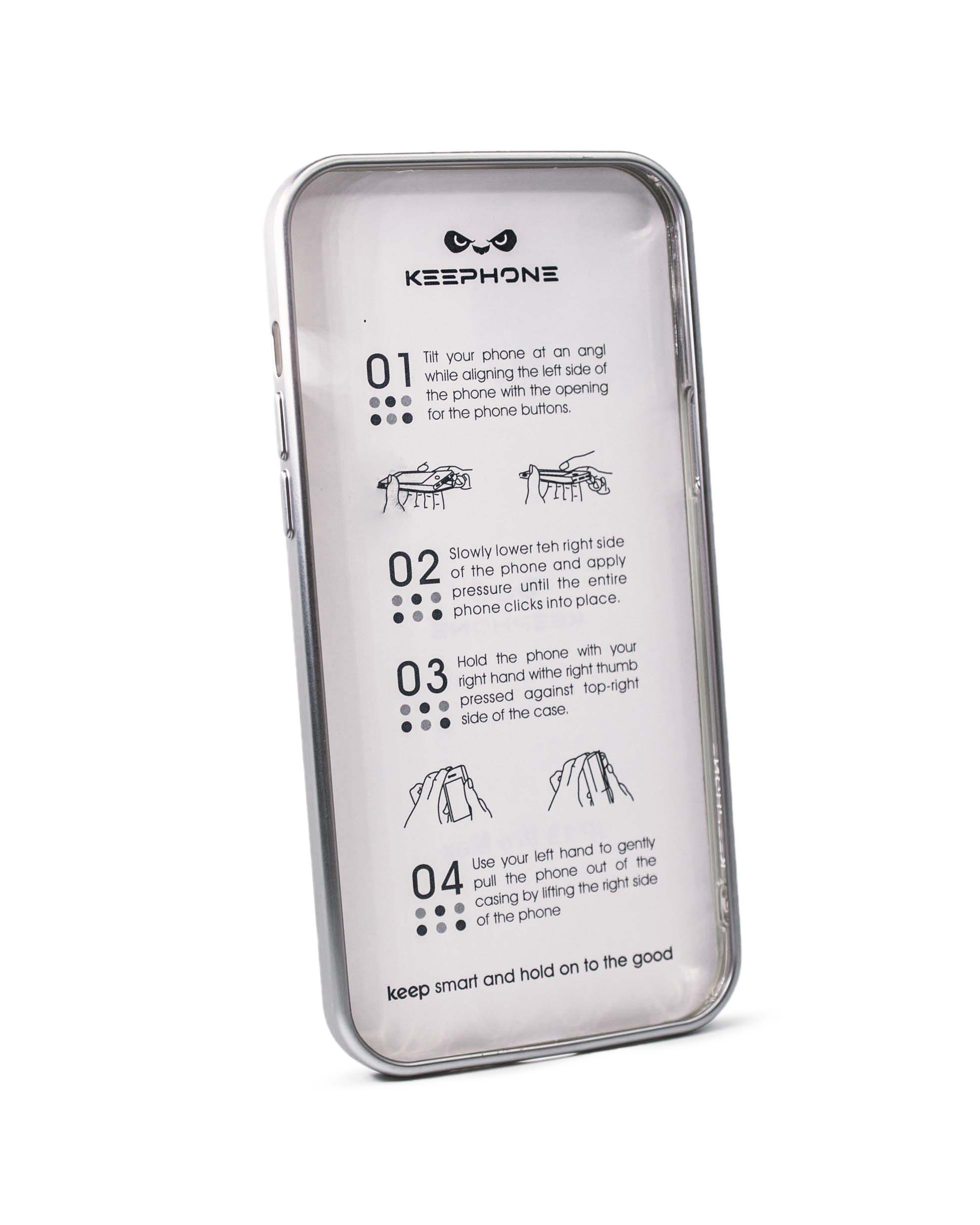 Чехол KeepHone iPhone 13 Pro Max матовый с защитной линзой, серебро