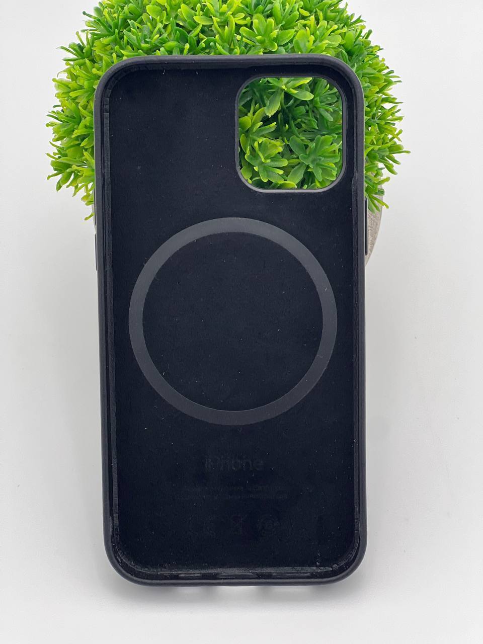 Чехол Leather Case MagSafe iPhone 13, с анимацией, экокожа, черный