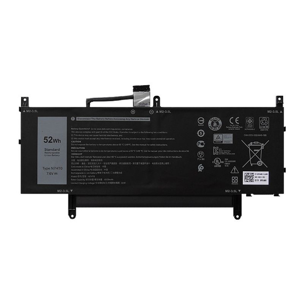 АКБ N7HT0 для ноутбука Dell Latitude 9510 7.6V 52Wh/6500mAh (Org)