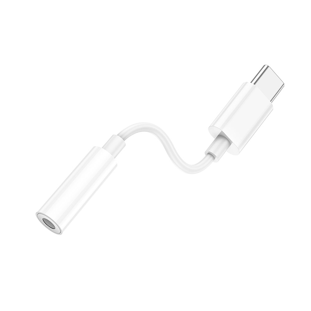 Переходник HOCO LS35 с разъема AUX на разъем Type-C, белый