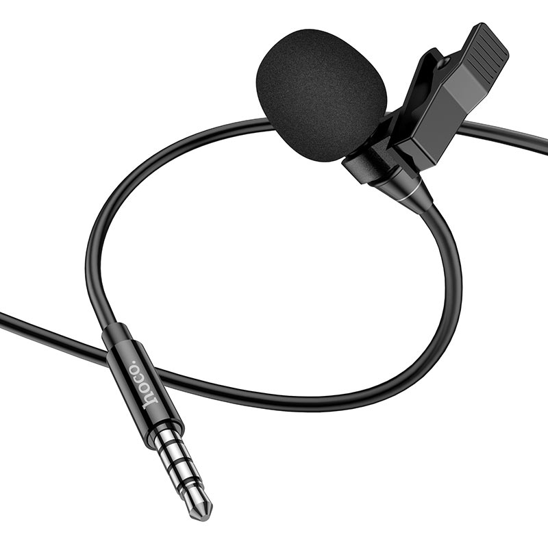 Микрофон петличный HOCO L14 (3.5 jack) 1.5м, черный