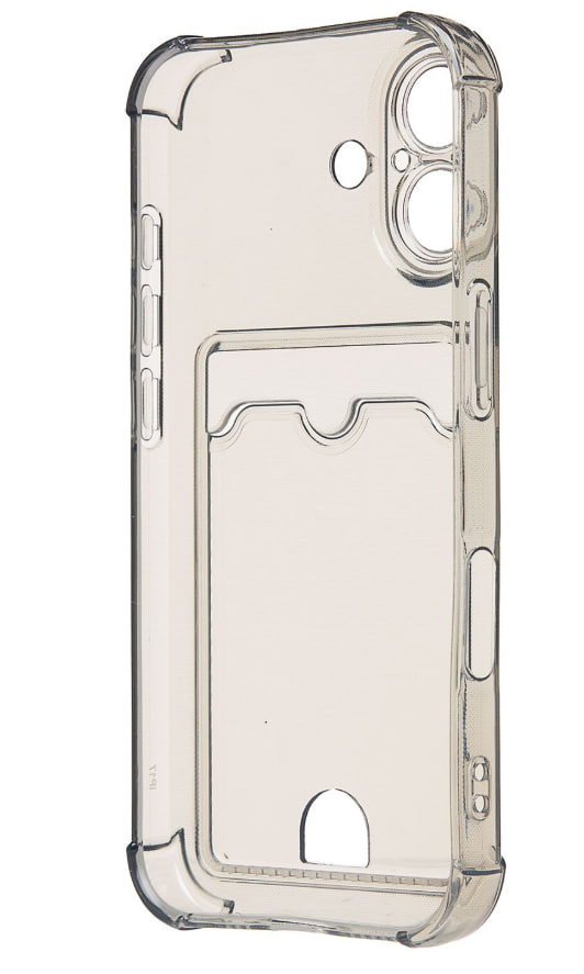 Чехол силиконовый с визитницей для iPhone 17, черный