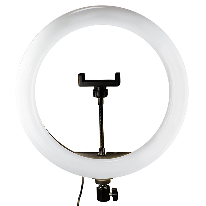 Кольцевая лампа (33см) c дepжaтeлем для cмapтфoнa WALKER WLR-3350R, RGB мультицвет (без штатива)