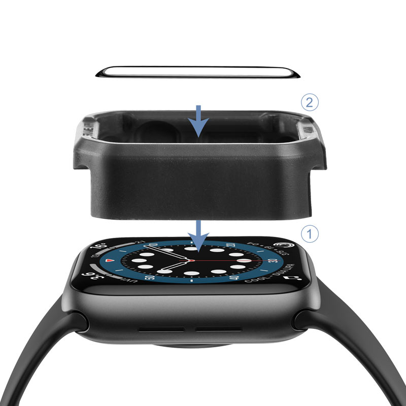 Защитное стекло Apple Watch 4/ 5/ 6/ SE 40 мм 3D HOCO A30, черное