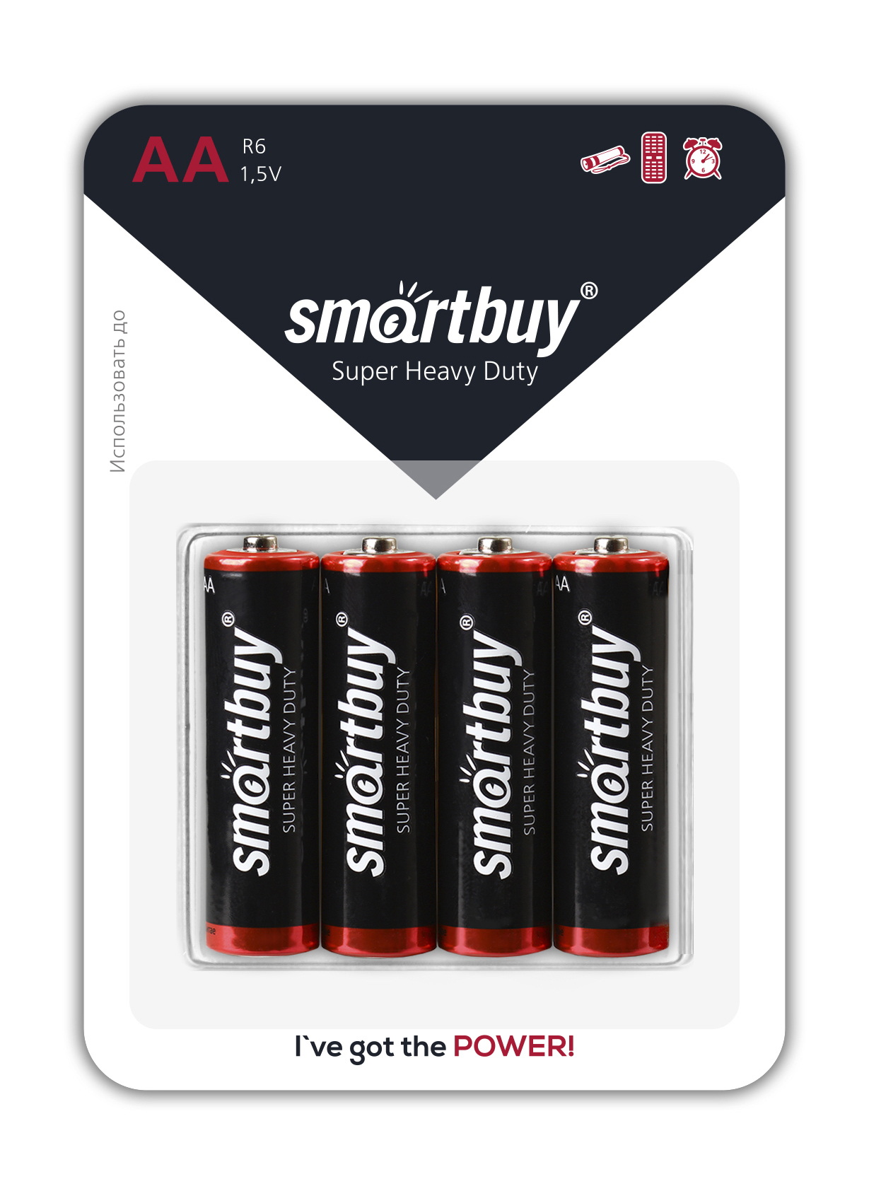 Батарейка Smartbuy R06/4B AA/пальчиковая (1,5v, солевая) упаковка 4 шт