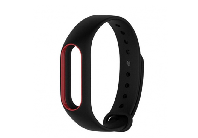 Ремешок силиконовый для Mi Band 5/ 6, черно-бордовый