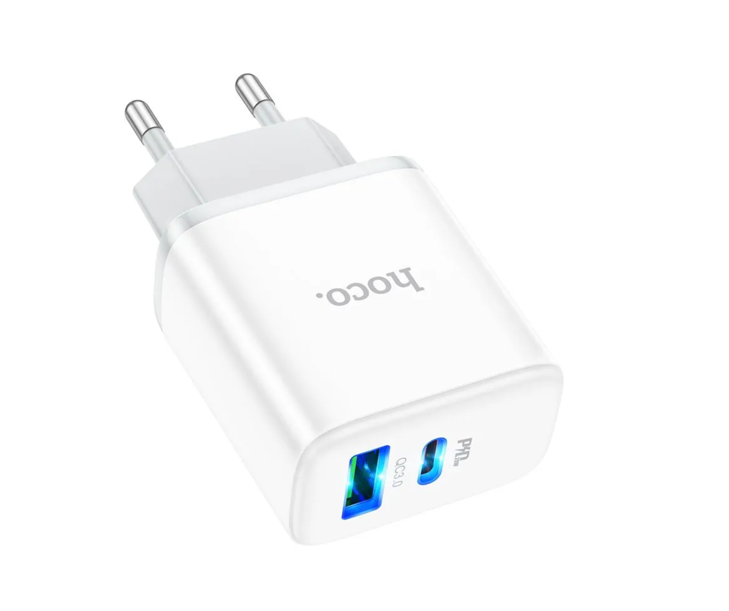 Сетевой адаптер HOCO C105A Stage dual port PD20W+QC3.0 charger, белый